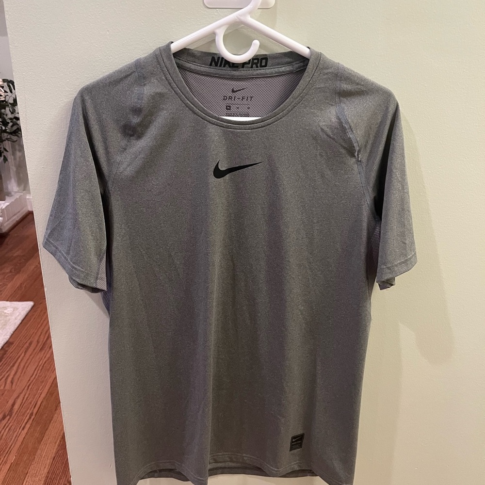 Nike Pro Gray Short Sleeve Drifit Performance Tee